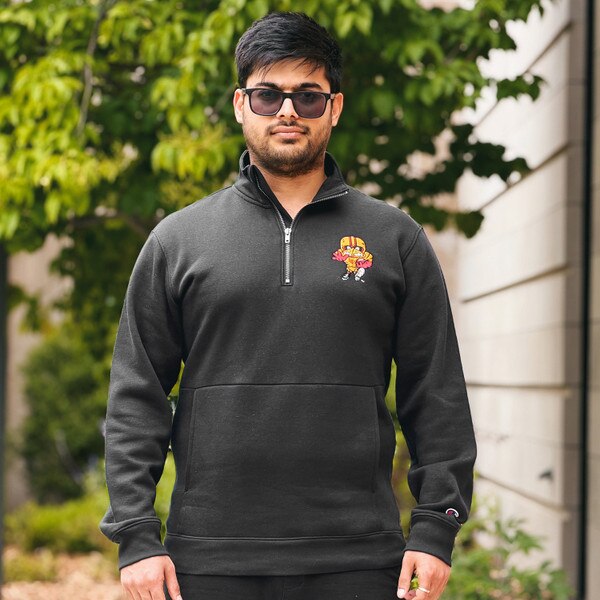 Champion Football Cy Black Quarter Zip SMU